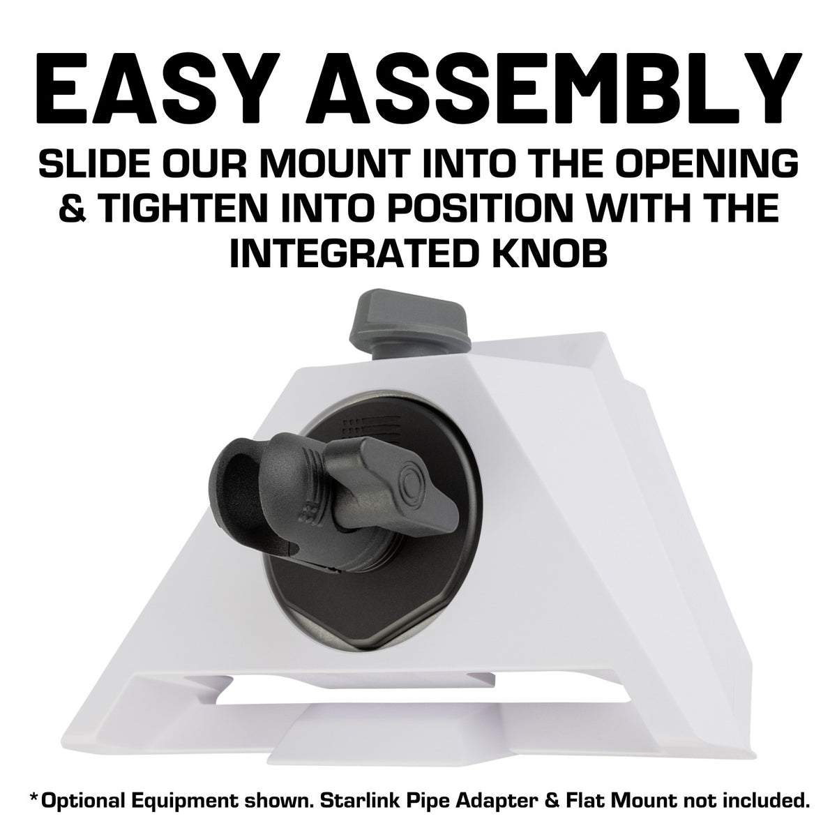 Starlink Mini CNC Aluminum Satellite Mount with 20mm Connector End Nubby Edition