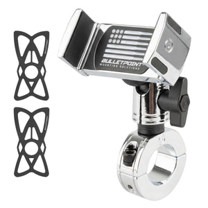 Multi-Size Chrome Bar Clamp with 20mm Connector End compatible with 7/8" to 1.25" Bars