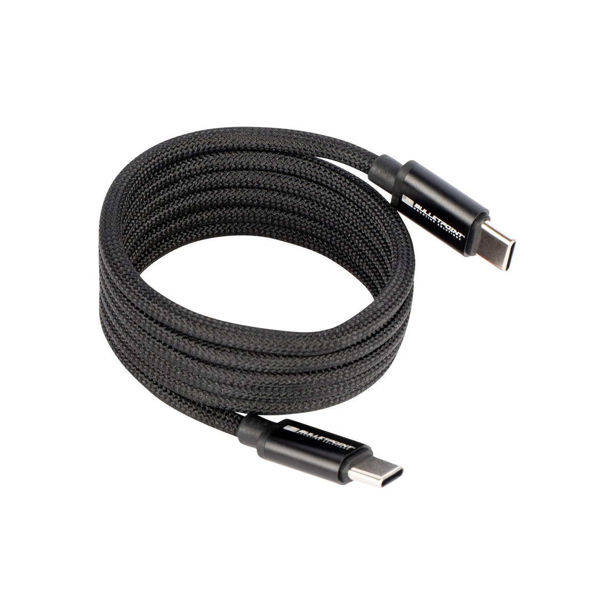 Nylon Braided Magnetic Coiled USB-C Charging Cable - 3.3 Feet / 1 Meter