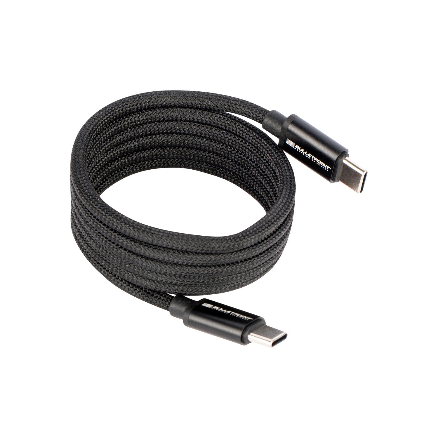 Nylon Braided Magnetic Coiled USB-C Charging Cable - 3.3 Feet / 1 Meter