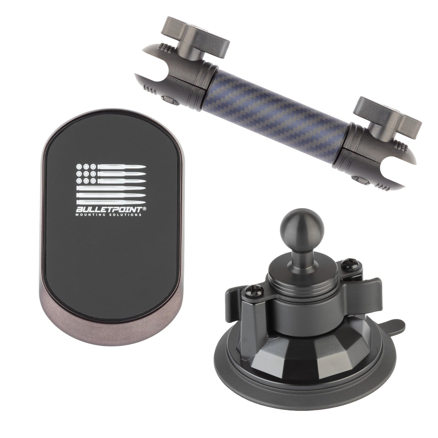 Suction Cup Mount 3.4 Diameter with Integrated 20mm Mounting Ball -  Bulletpoint Mounting Solutions