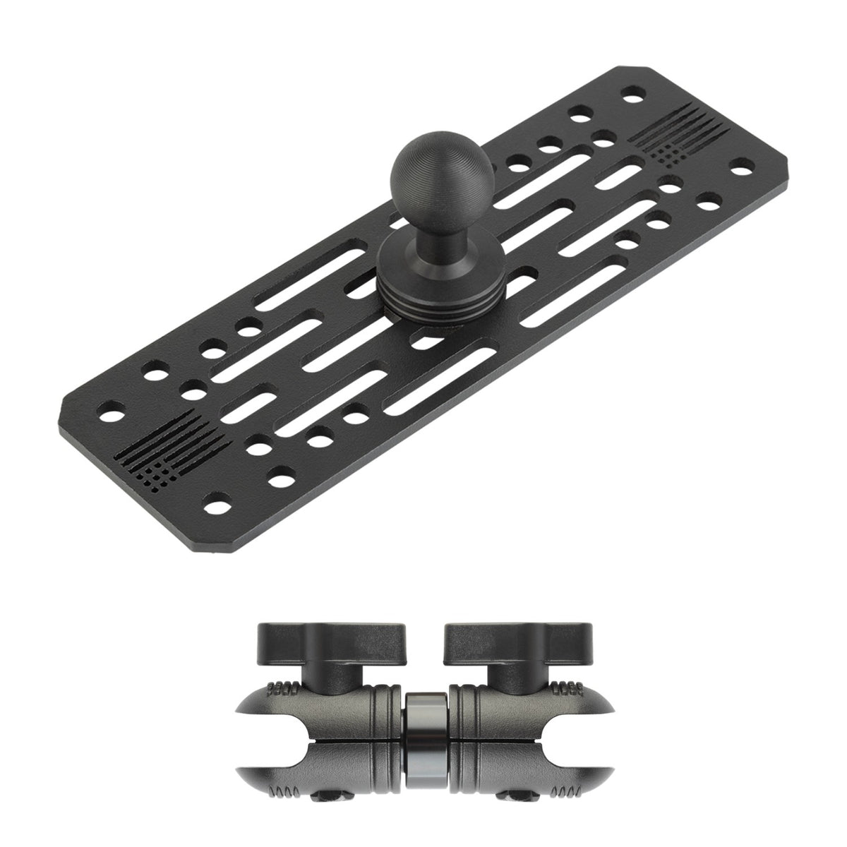 Universal Fish Finder Mount with 20mm Ball - Aluminum Marine Device Plate compatible with Garmin / Lowrance / Humminbird / Raymarine