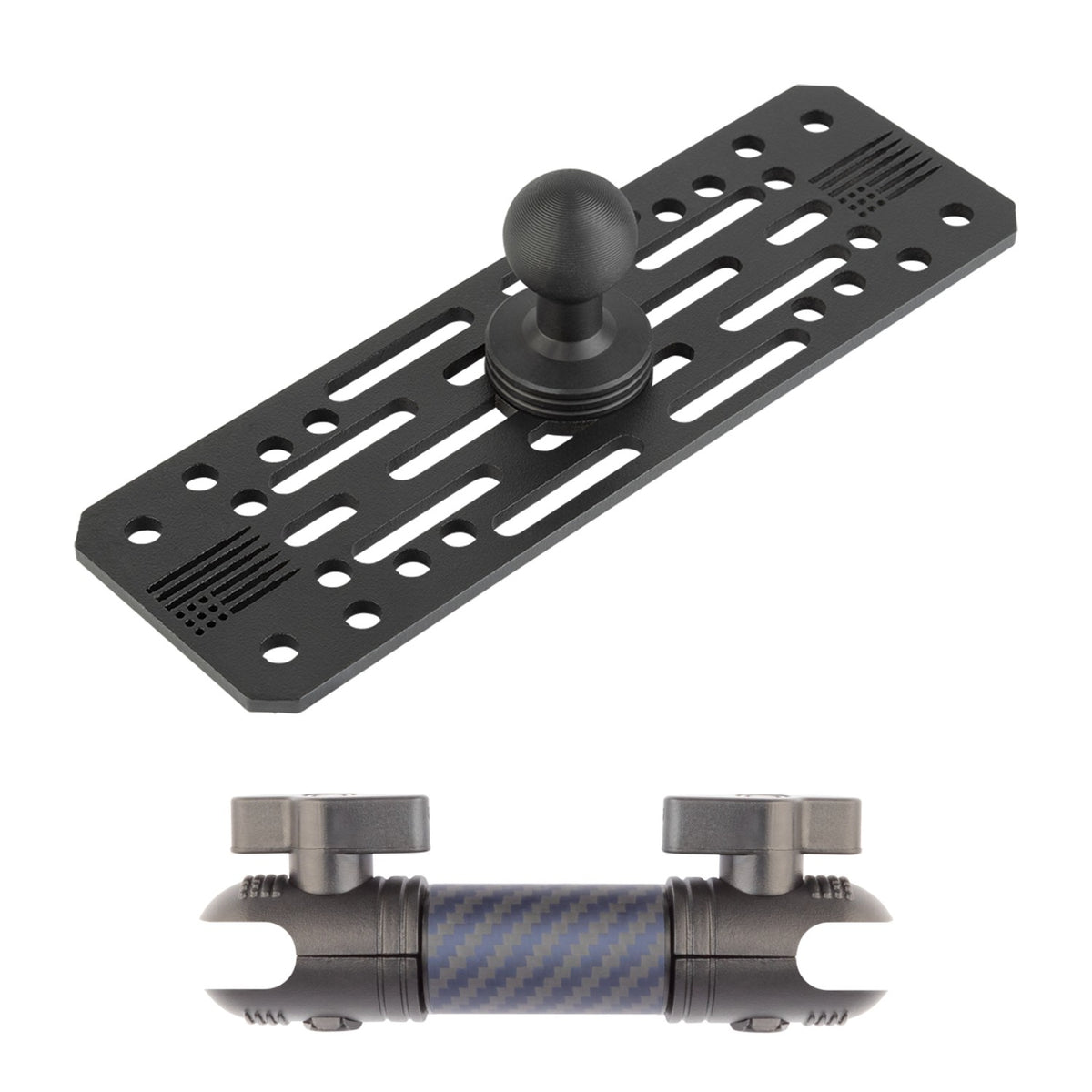 Universal Fish Finder Mount with 20mm Ball - Aluminum Marine Device Plate compatible with Garmin / Lowrance / Humminbird / Raymarine