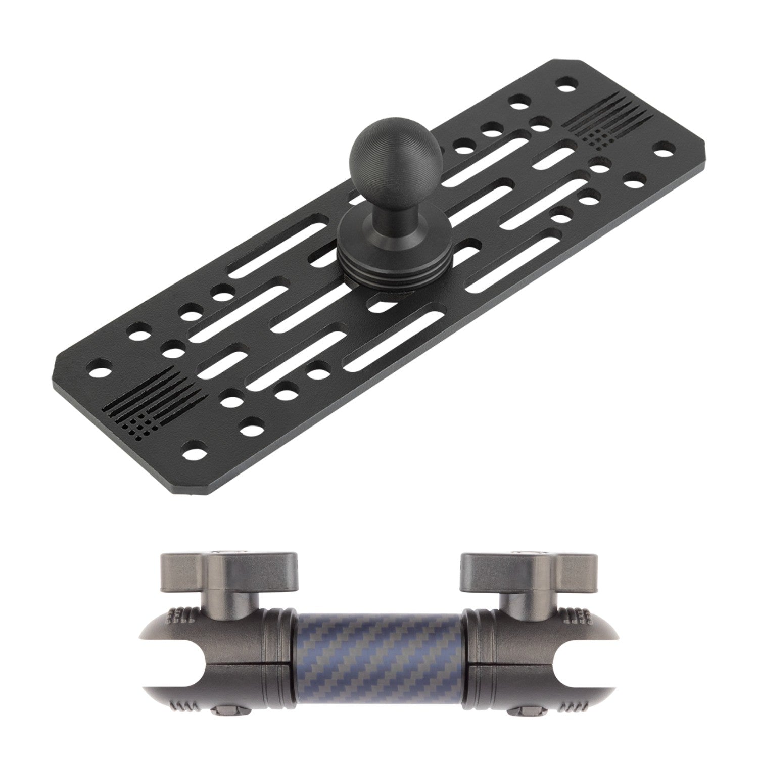 Universal Fish Finder Mount with 20mm Ball - Aluminum Marine Device Plate compatible with Garmin / Lowrance / Humminbird / Raymarine
