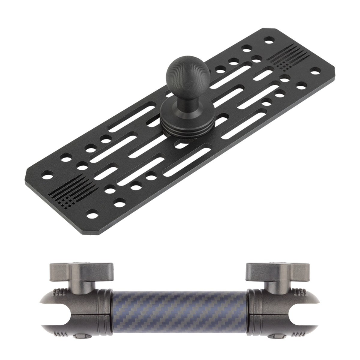 Universal Fish Finder Mount with 20mm Ball - Aluminum Marine Device Plate compatible with Garmin / Lowrance / Humminbird / Raymarine