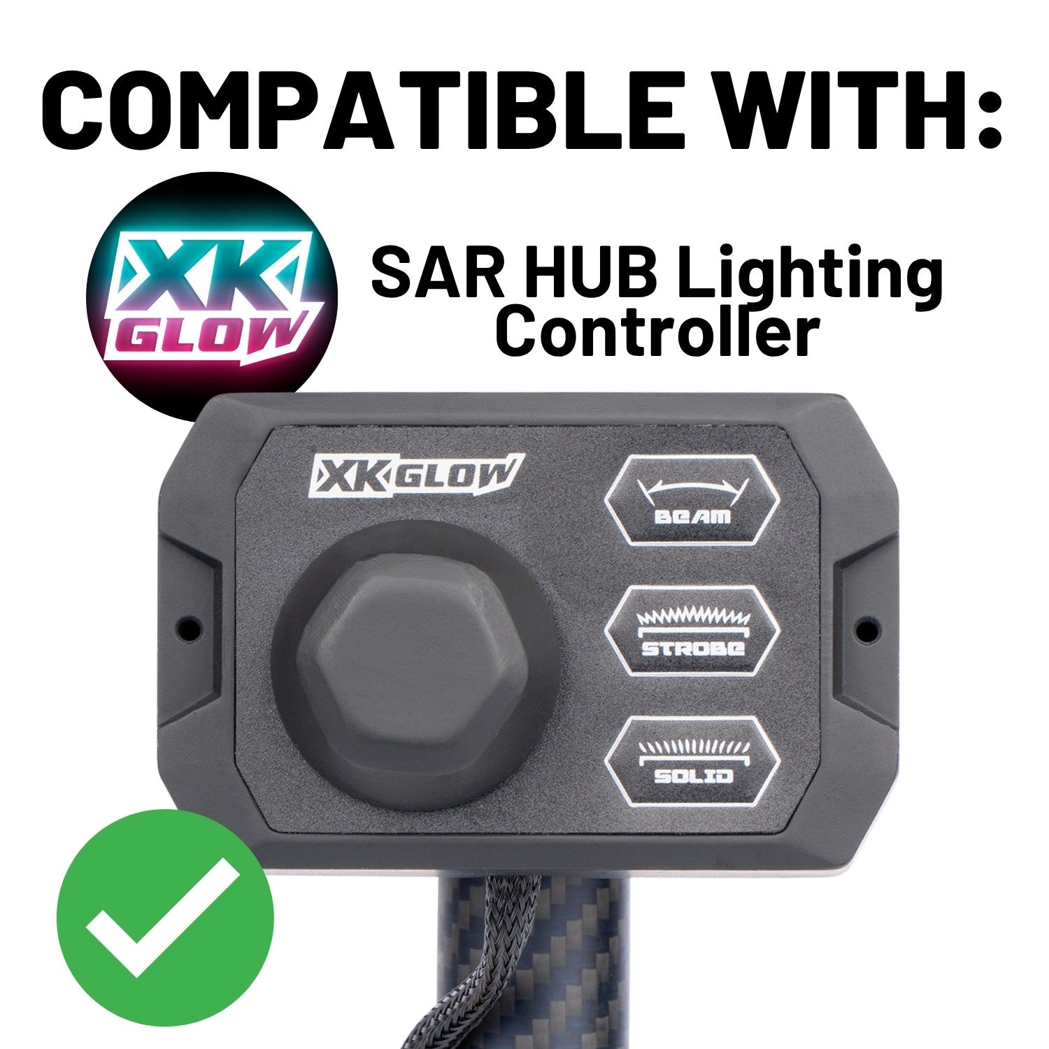 XKGlow SAR HUB Lighting Controller Mount with 20mm Connector End Nubby Edition
