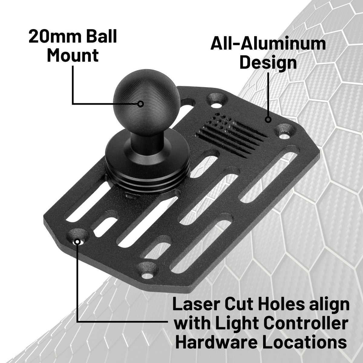 XKGlow SAR HUB Lighting Controller Mount with 20mm Ball