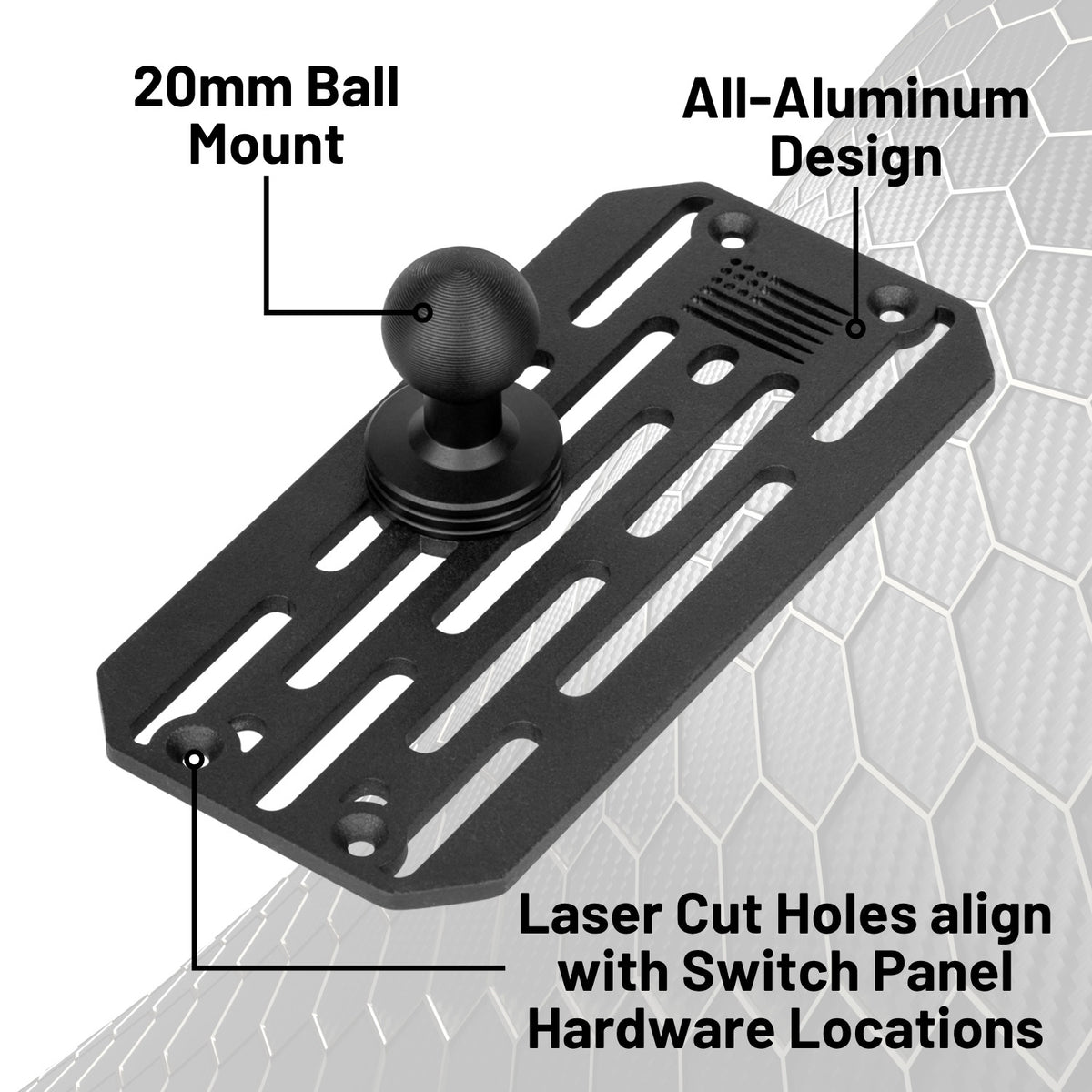 XKGlow XKcommand Off Road Switch Panel Mount with 20mm Ball