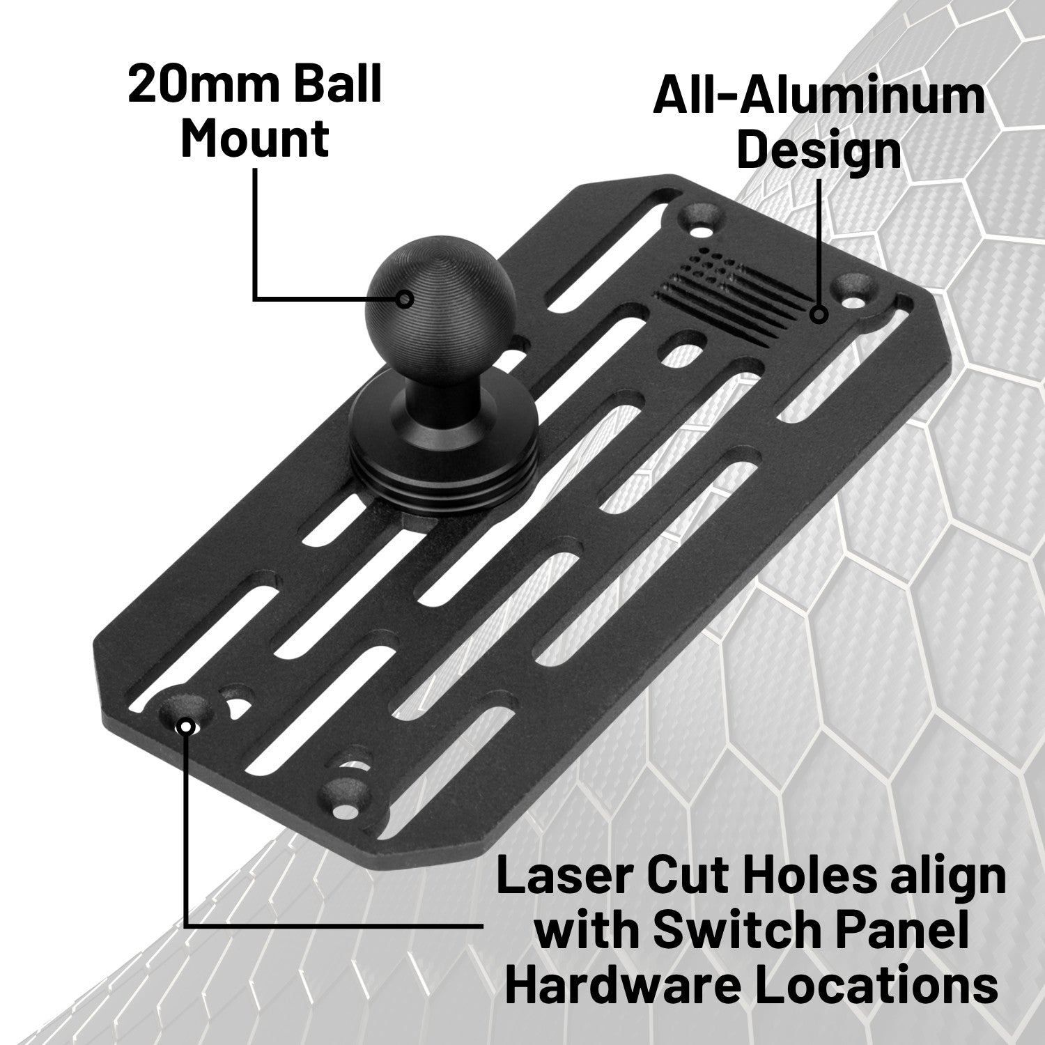 XKGlow XKcommand Off Road Switch Panel Mount with 20mm Ball