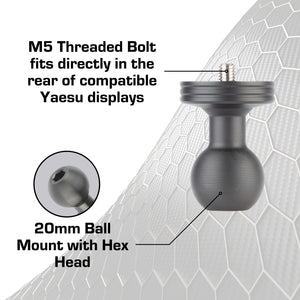 Yaesu Compatible Aluminum Display Adapter with Integrated 20mm Ball Mount