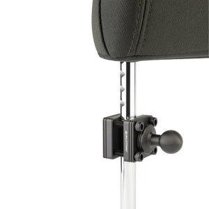 Headrest Bar Device Mount with Integrated 20mm Ball fits bars 3/8" to 5/8"