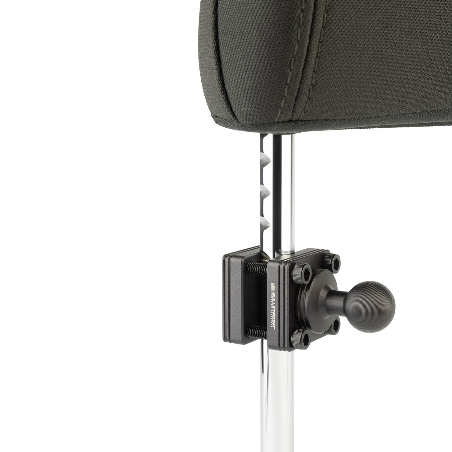 Headrest Bar Device Mount with Integrated 20mm Ball fits bars 3/8 to - Bulletpoint  Mounting Solutions