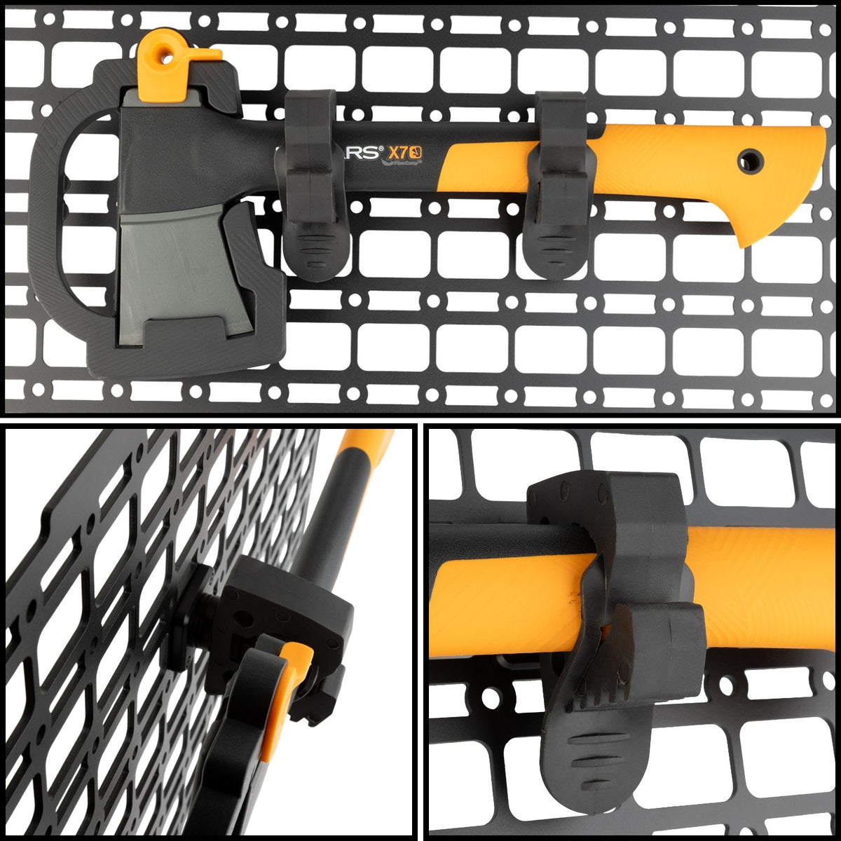 Quick Release Adjustable Clamp Mounts 1-1/4" to 1-5/8" Compatible with MOLLE Panels