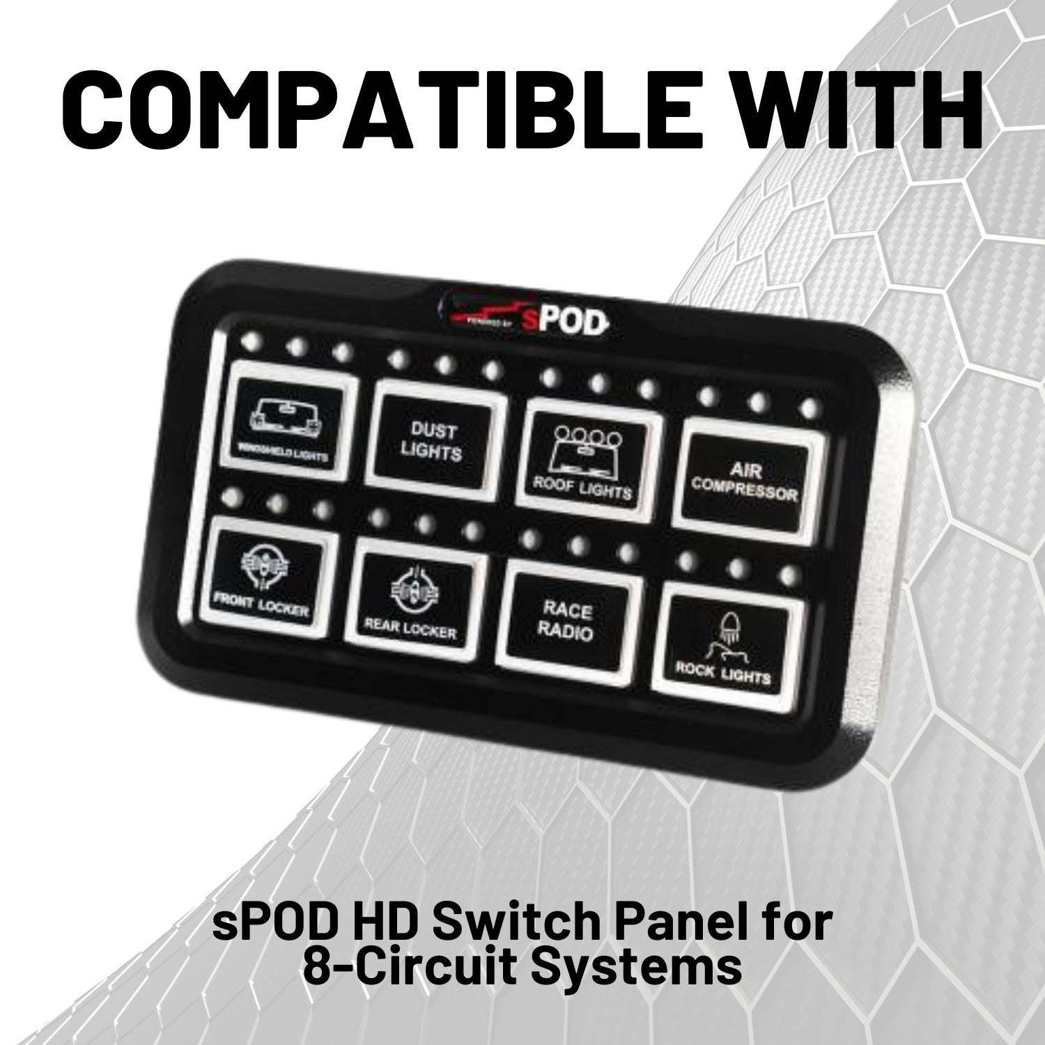 sPOD HD Switch Panel Mount with 20mm Connector Nubby Edition ...