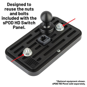 sPOD HD Switch Panel Mount with 20mm Ball