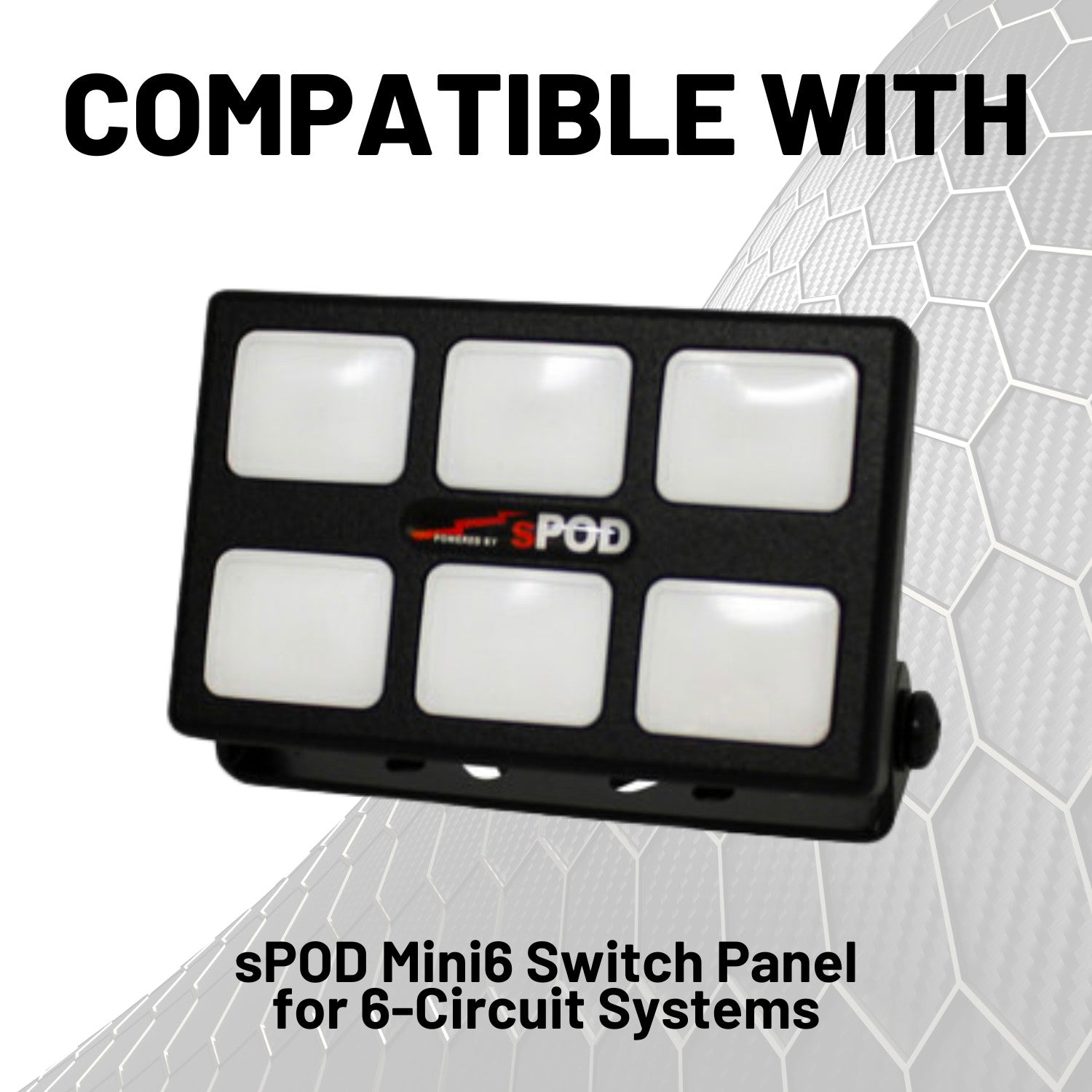 sPOD Mini6 Switch Panel Mount with 20mm Ball