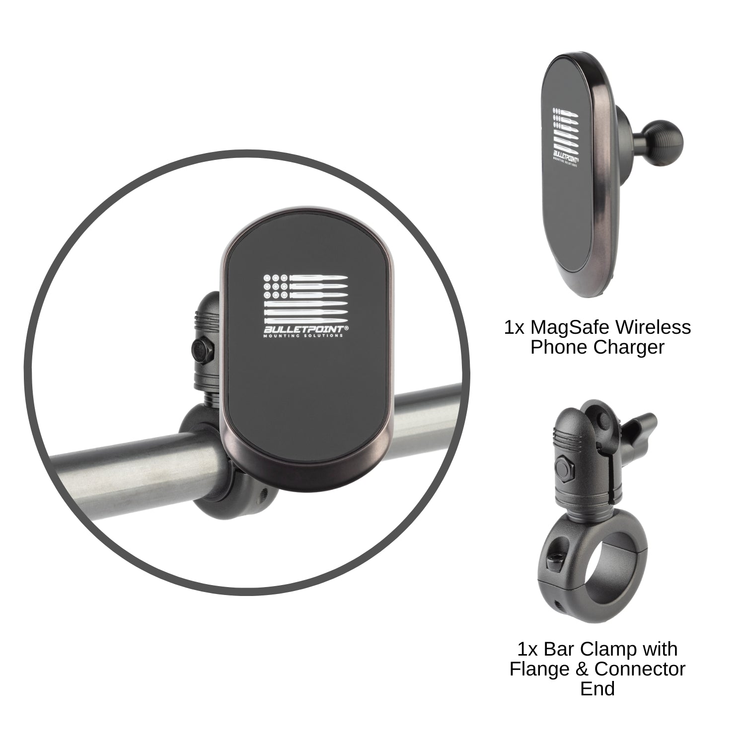 Bar Clamp with 20mm Connector End compatible with Vector Bar - Bulletpoint  Mounting Solutions