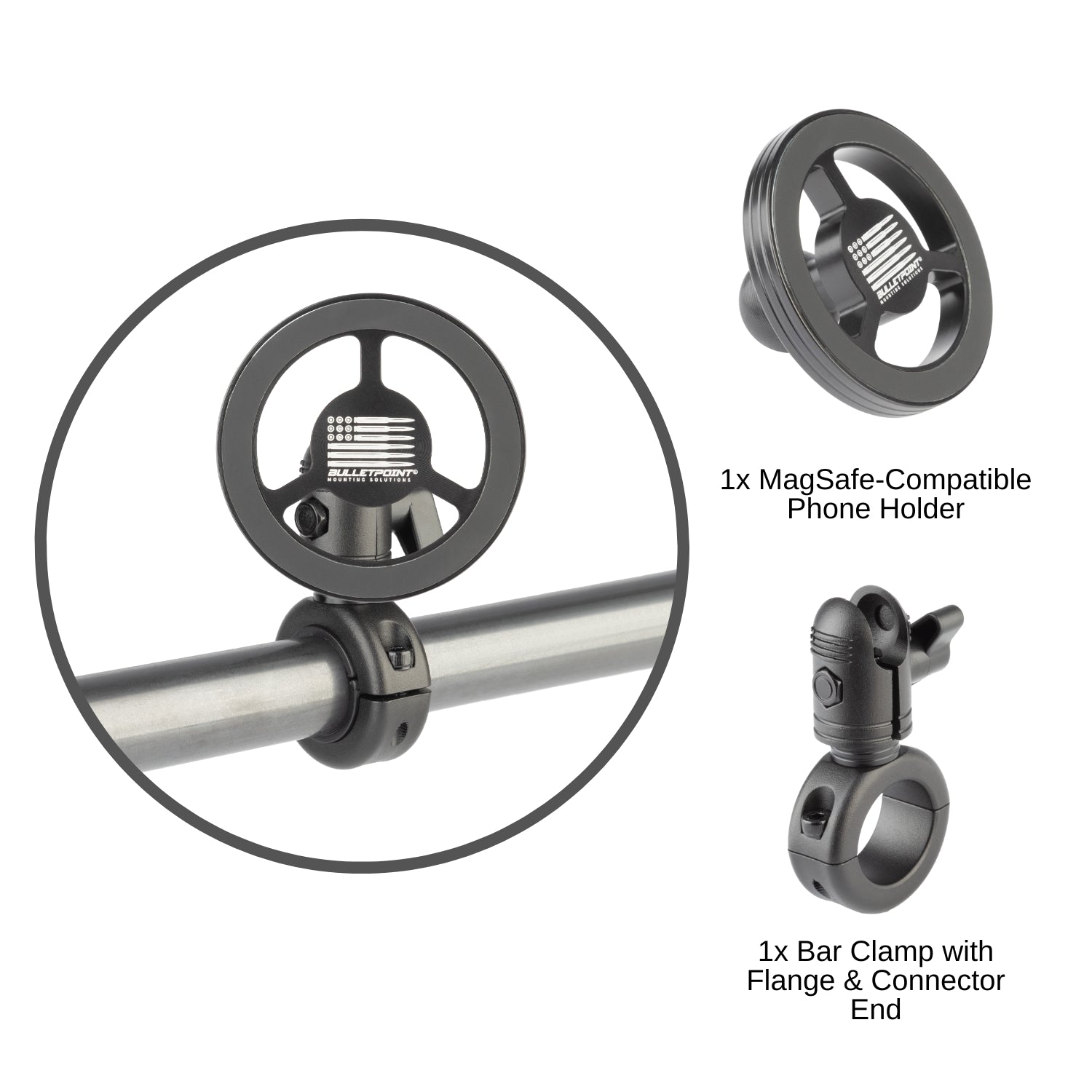 Bar Clamp with 20mm Connector End compatible with Vector Bar - Bulletpoint  Mounting Solutions