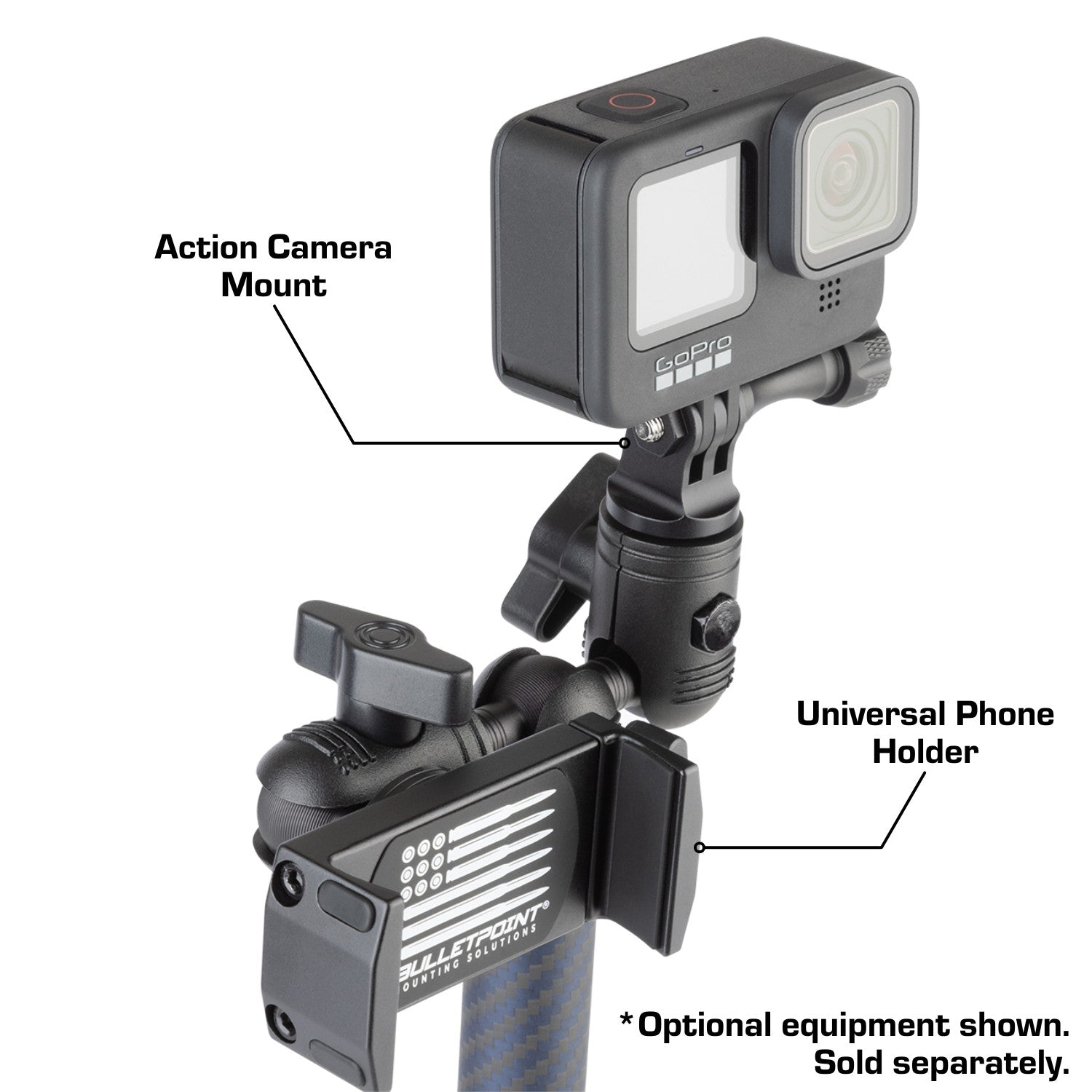 3-Way Connector - Dual 20mm Ball Mounts + Single 20mm Connector End