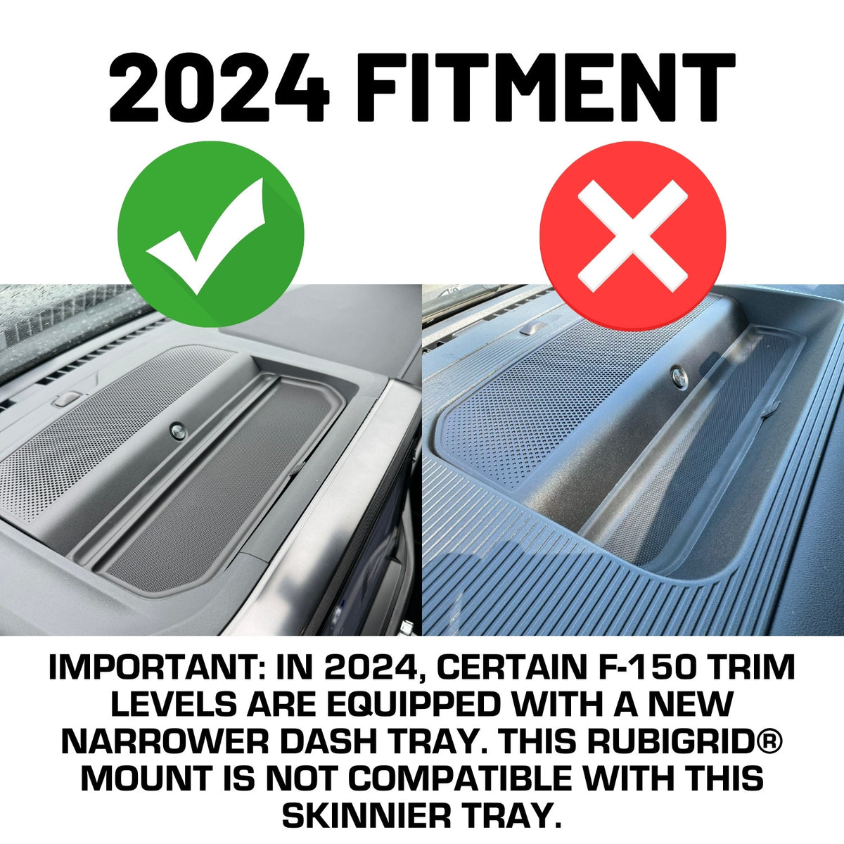 RubiGrid® 2021-2025 Ford F-150 &amp; Raptor Phone Holder Multi-Device Dash Mount