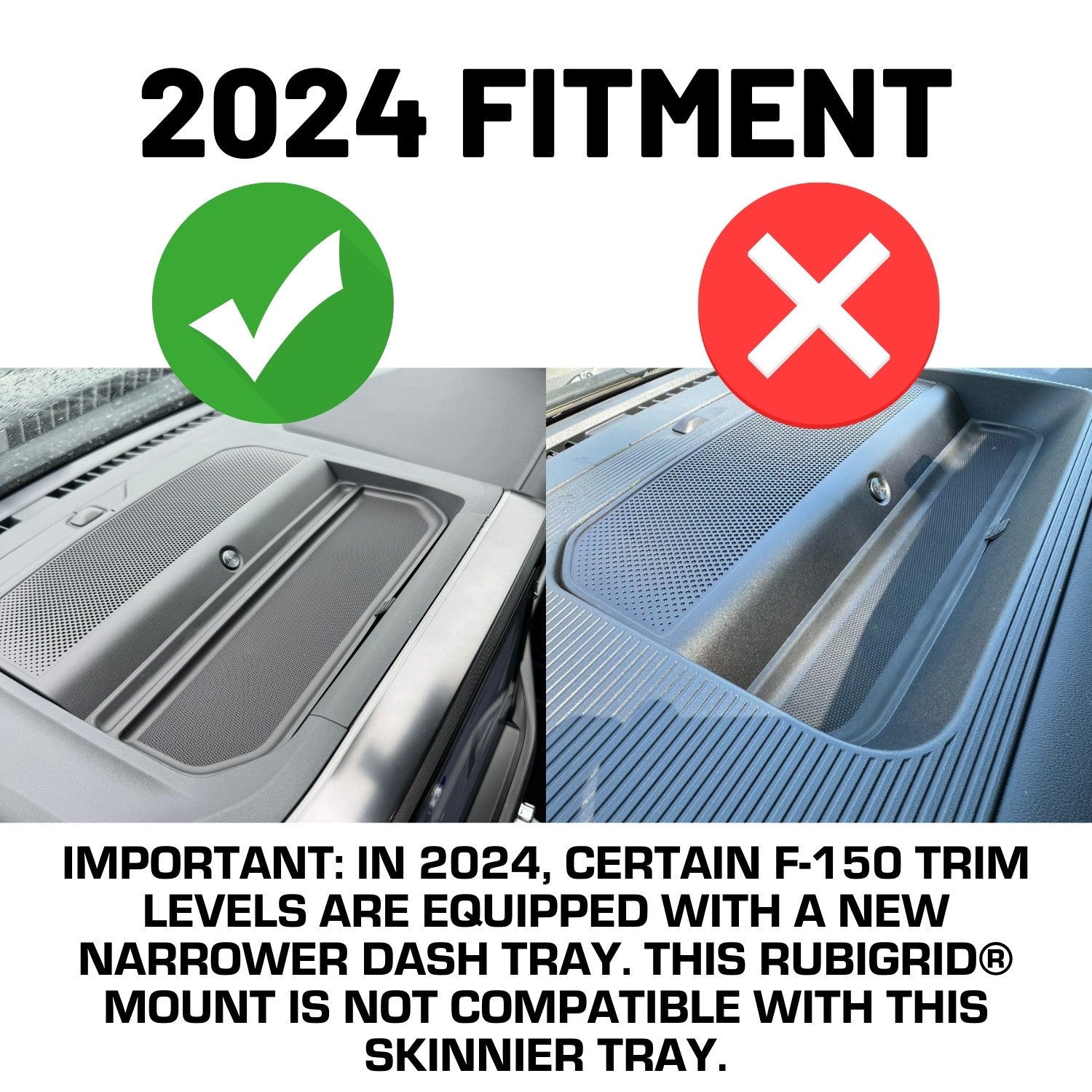 RubiGrid® 2021-2026 Ford F-150 & Raptor Phone Holder Multi-Device Dash Mount