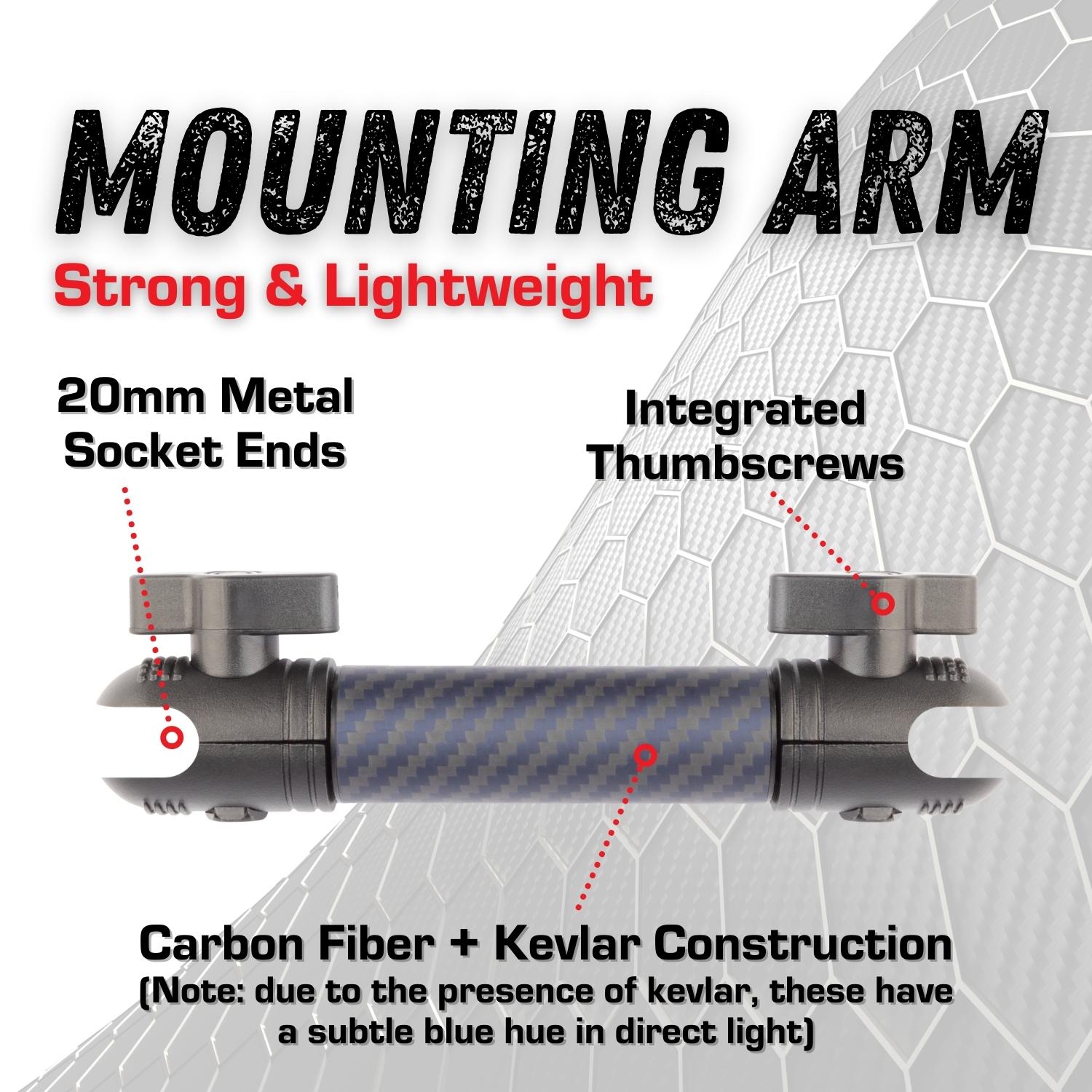 Carbon Fiber/Kevlar Hybrid Mount Arm - Matte Finish