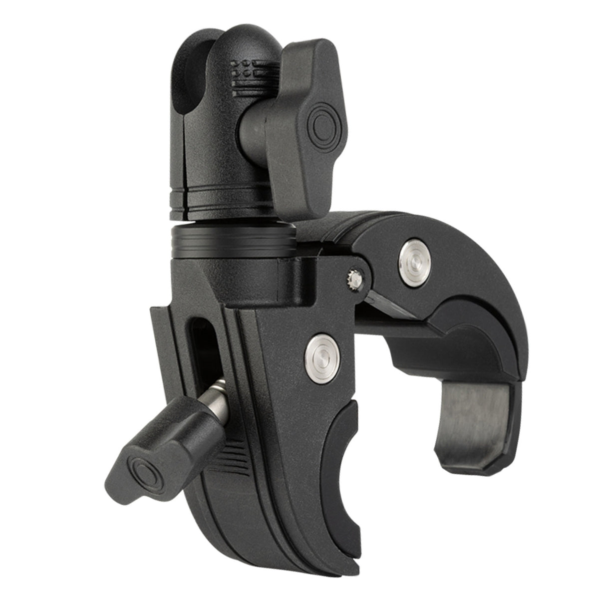 Quick-Adjust Bar Clamp Mount with 20mm Connector End Nubby Edition - Fits 0.5&quot; to 2&quot; Bars