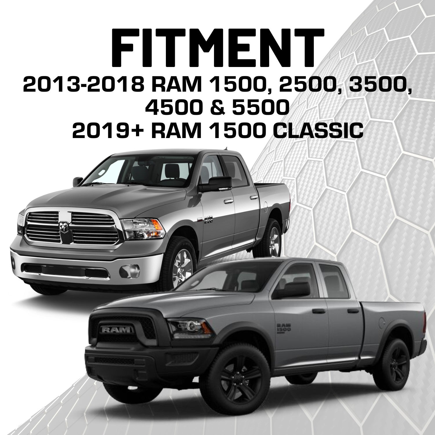 RubiGrid® 2013-2018 RAM Truck & 2019-2024 RAM 1500 Classic Phone Holder Multi-Device Dash Mount