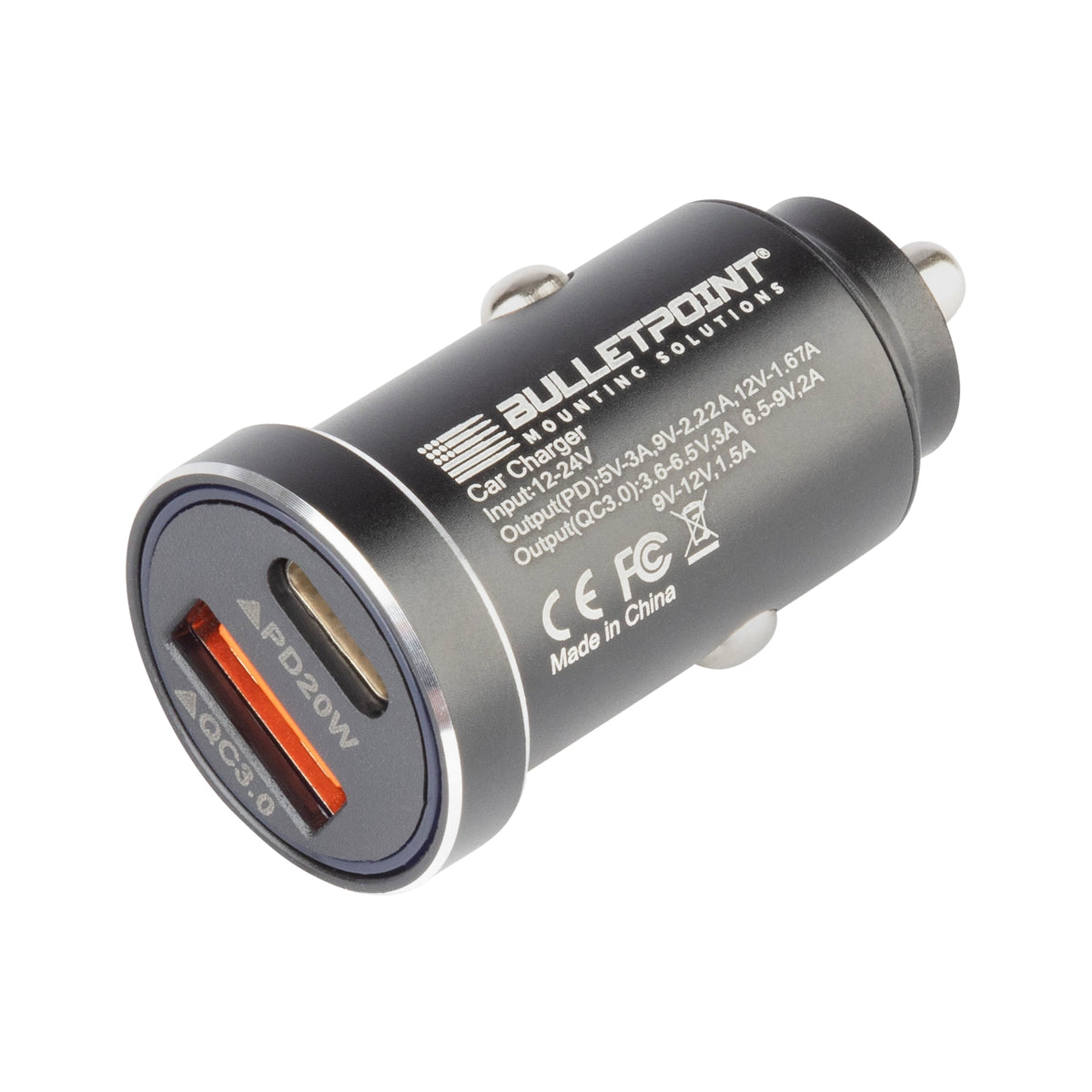 12V Cigarette Lighter Dual Socket USB-C + USB QC 3.0 Power Adapter ...