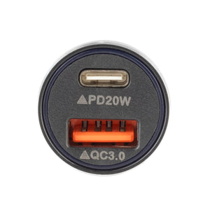 12V Cigarette Lighter Dual Socket USB-C + USB QC 3.0 Power Adapter