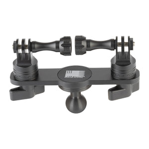 Dual Action Camera GoPro Mount with Integrated 20mm Ball