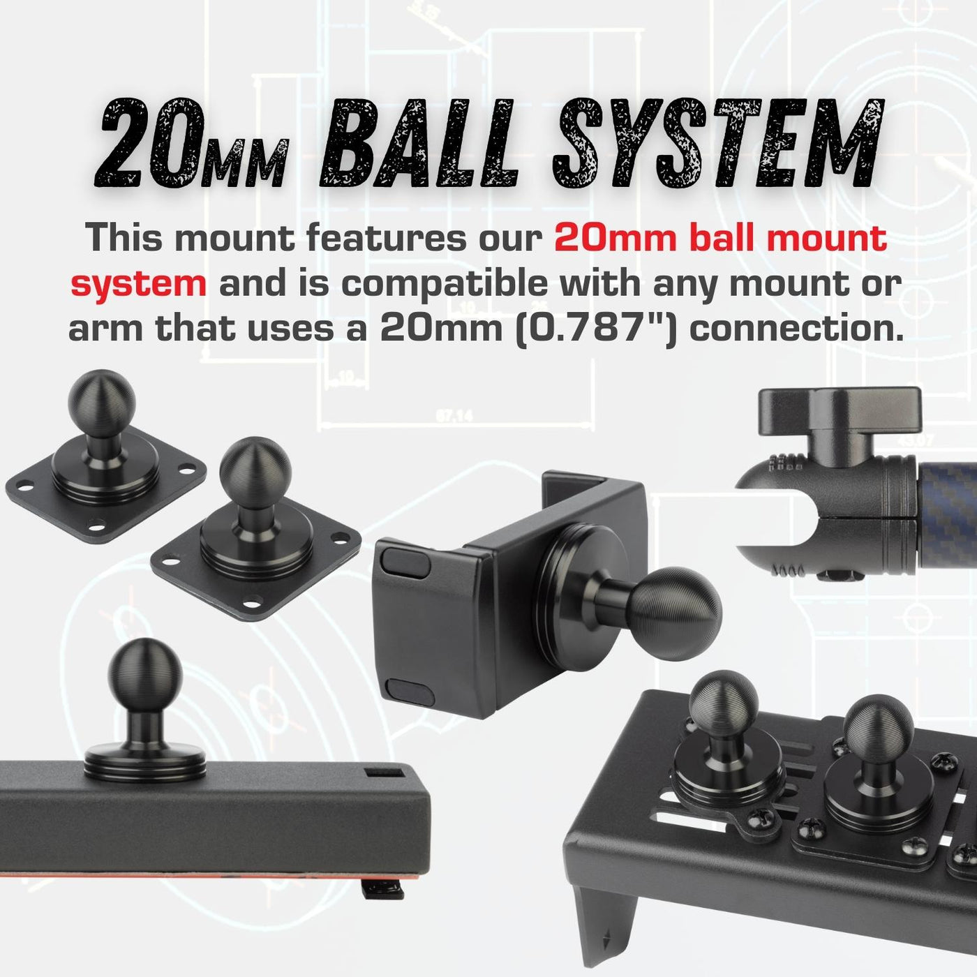 Dash Camera Mount + 1/4