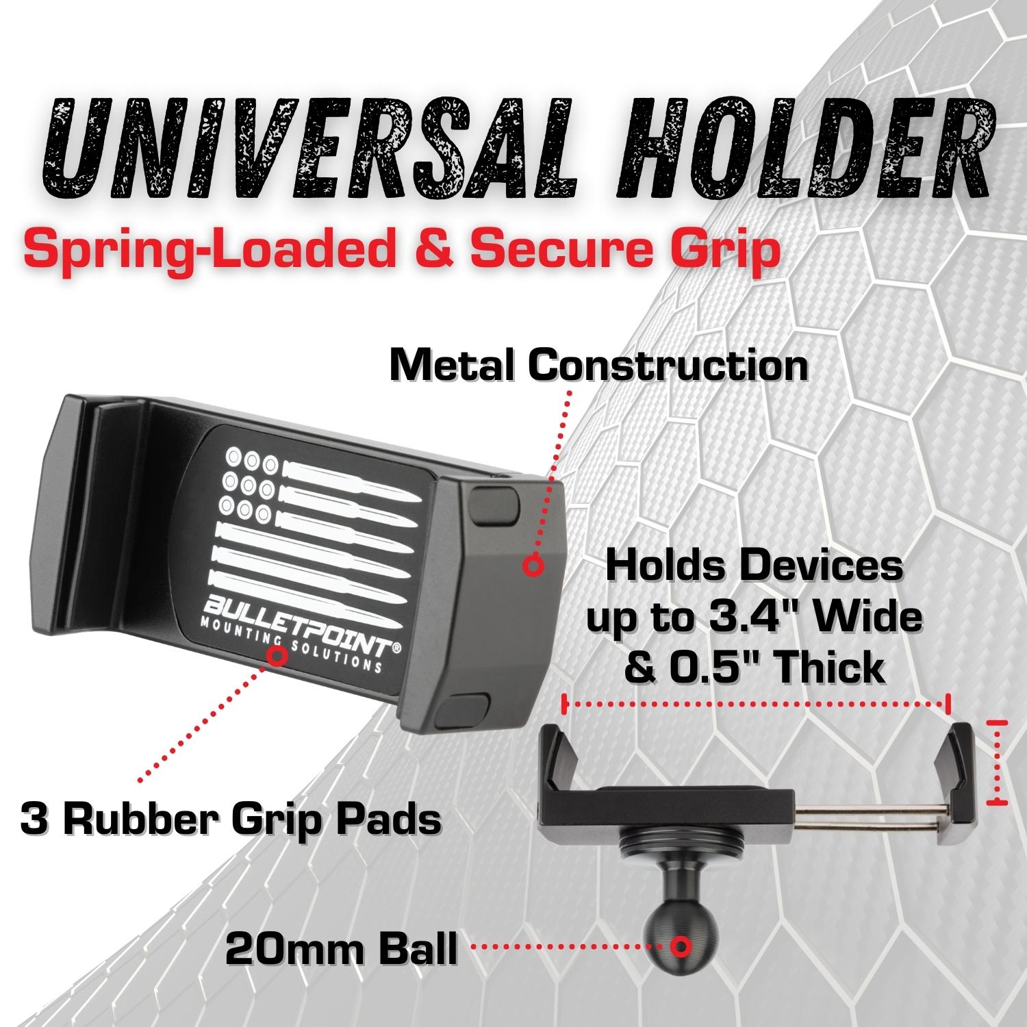 Accessory Ready Metal Dash Mount Phone Holder Supports 3 Devices for 2021+ Ford Bronco
