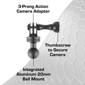 Action Camera GoPro Mount with Integrated 20mm Ball