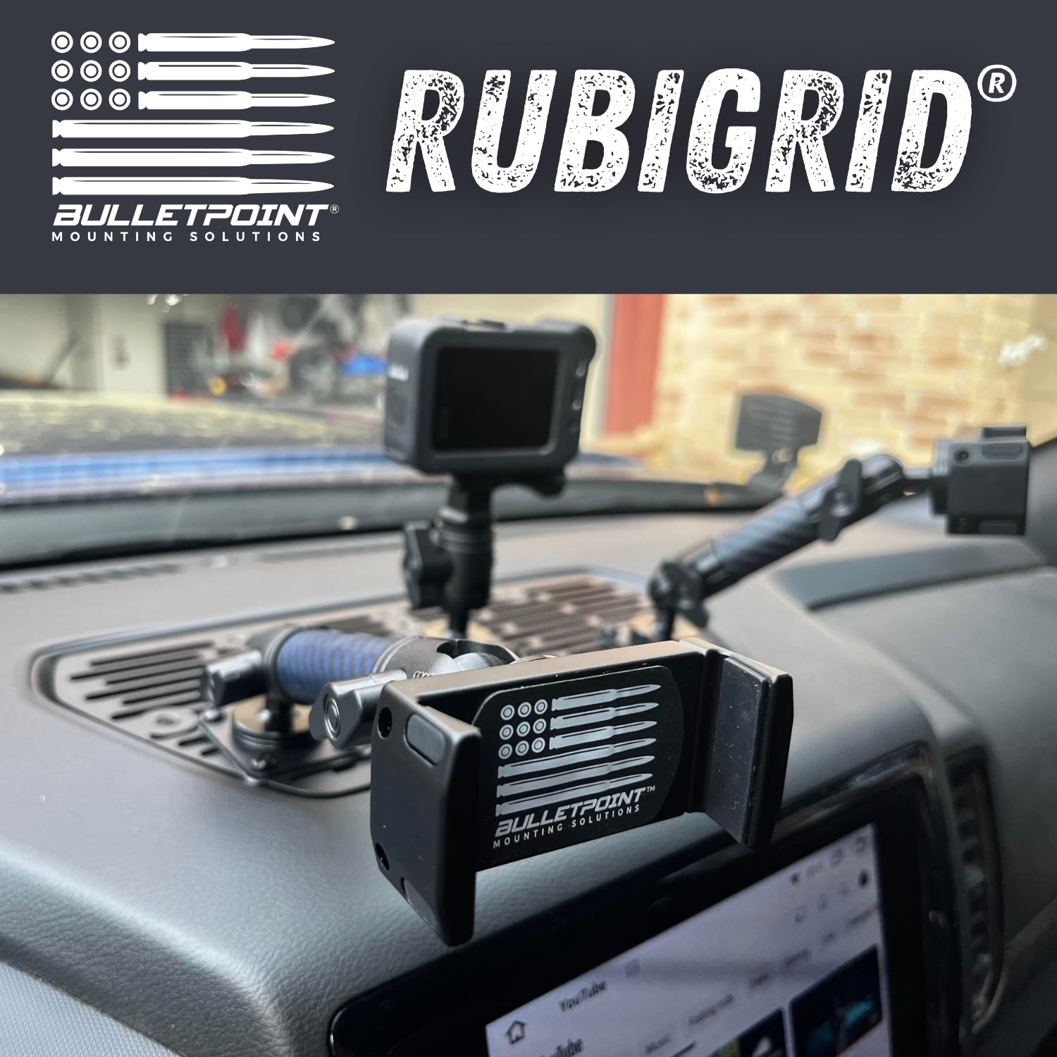 RubiGrid® 2022-2024 Nissan Frontier Dash Mount Phone Holder