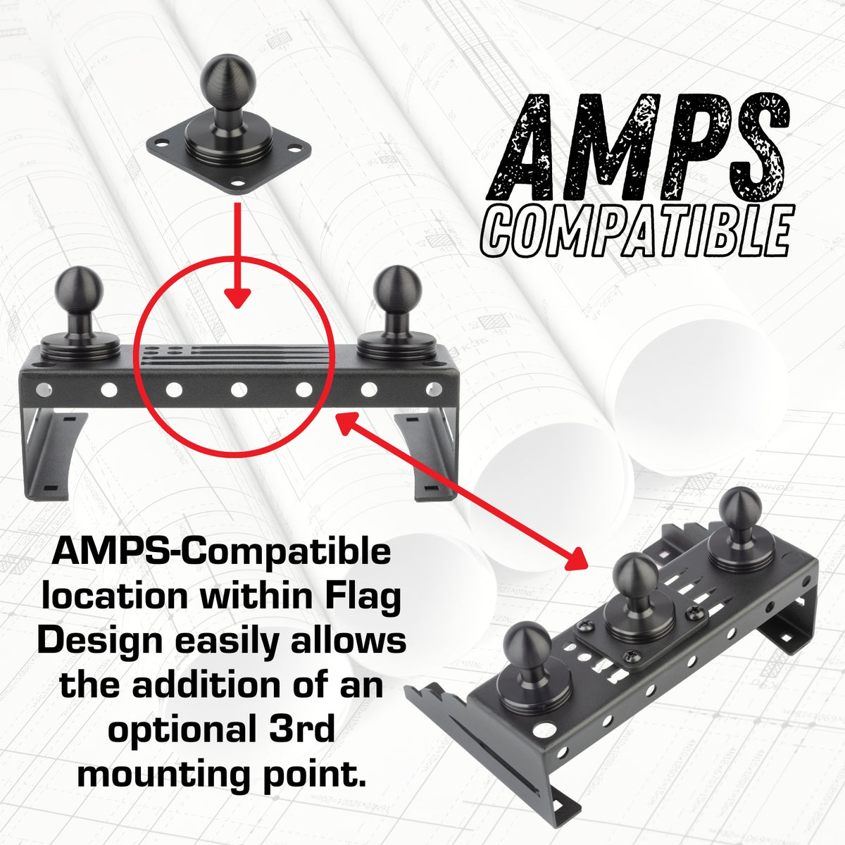 Metal Series 2015-2020 Ford F150 & 2017-2022 F250/F350/450 and 2018-2021 Ford Expedition - Dual 20mm Ball Dash Phone Mount (13th Generation)
