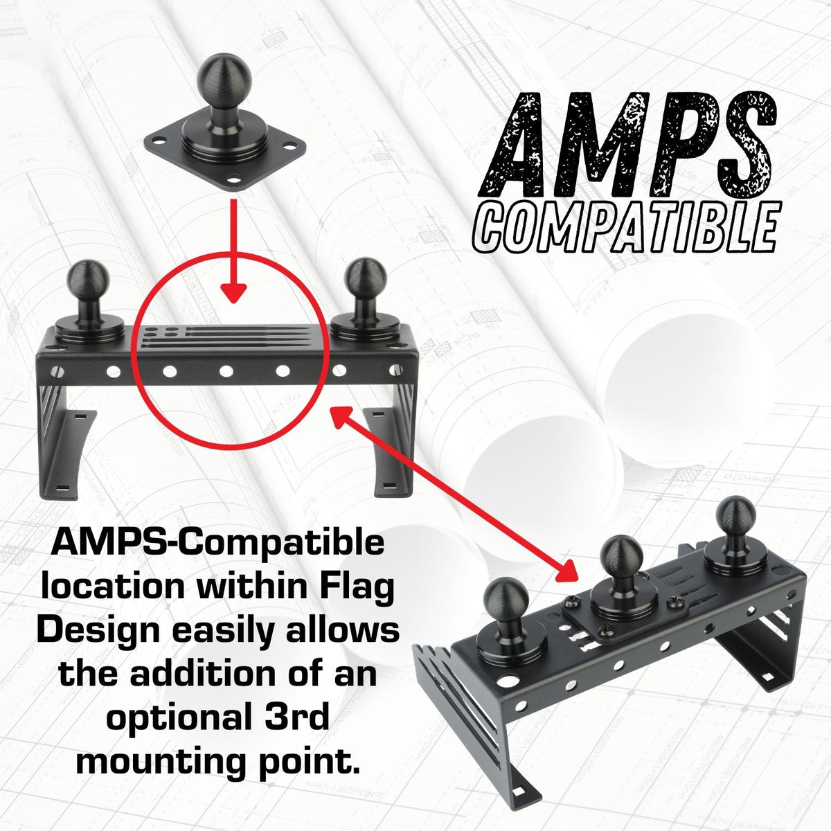 2022 Ford F250/F350/450 Super Duty (Tremor Off-Road + SYNC 4) Universal Dual 20mm Ball Dash Phone Mount