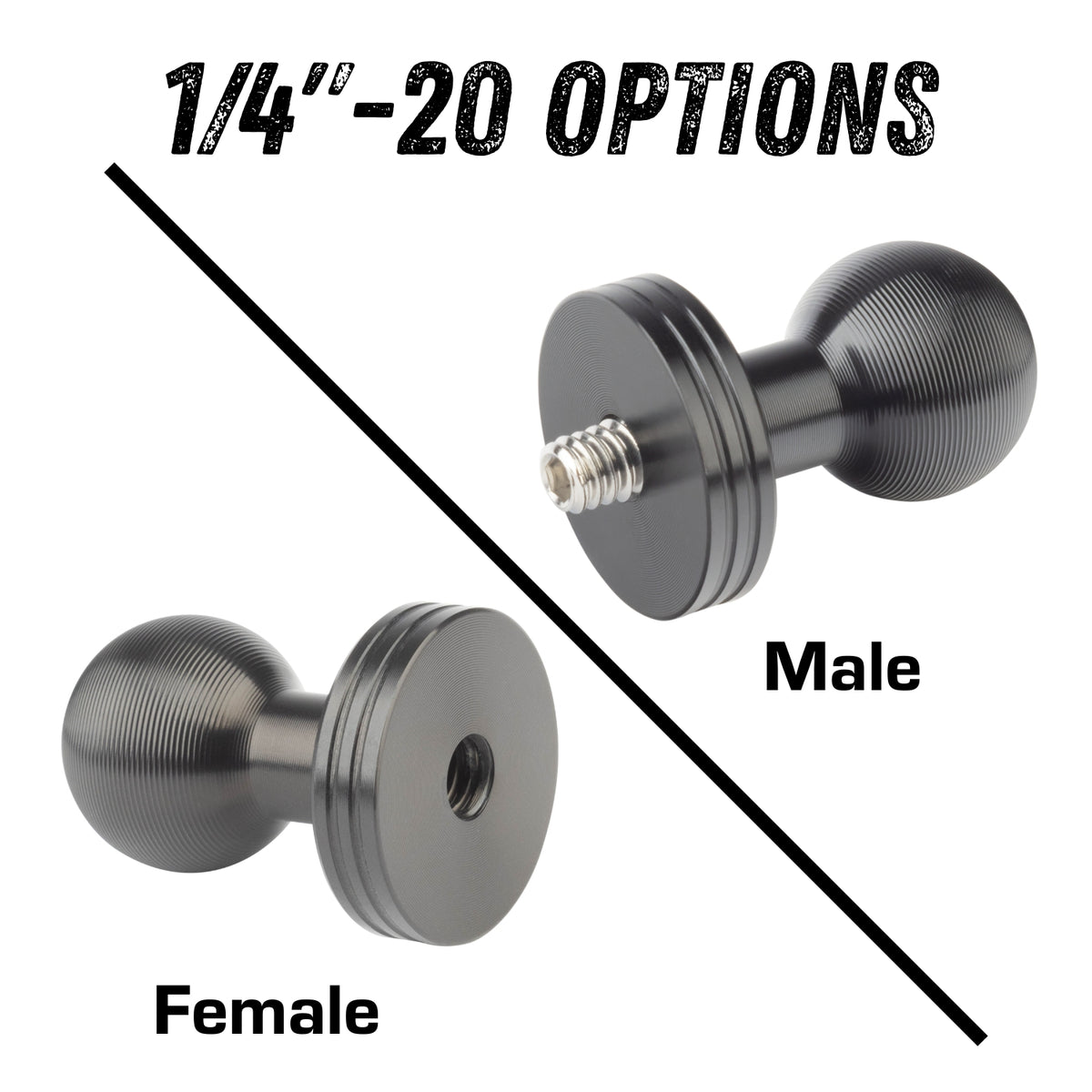 1/4&quot;-20 Aluminum Camera Adapter with Integrated 20mm Ball