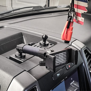 Metal Series 2015-2020 Ford F150 & 2017-2022 F250/F350/450 and 2018-2021 Ford Expedition - Dual 20mm Ball Dash Phone Mount (13th Generation)