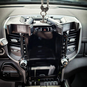 2019+ RAM Truck Dual 20mm Ball Metal Dash Mount with Dual Phone Holders