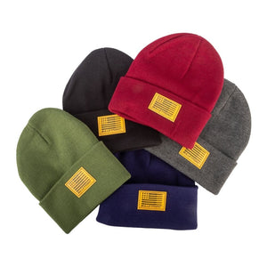 Bulletpoint Knit Hats with Embossed Patch