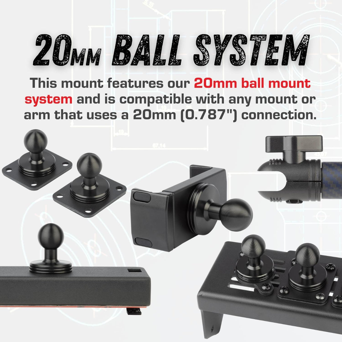Metal Series Ford F-150 2009-2014 Dual 20mm Ball Dash Phone Mount (12th Generation)